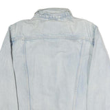 LEVI'S Mens Blue Denim Jacket S Cotton Zip Plain Lightweight Casual