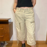 Take Two Cargo Shorts - 32W UK 12 Beige Cotton