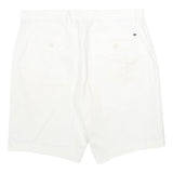 TOMMY HILFIGER Mens White Casual Shorts M W32 Cotton Blend Classic Fit