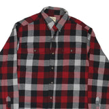 RED HEAD Mens Red & Black Check Cotton Blend Shirt L Long Sleeve Casual