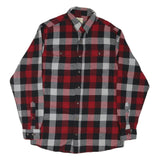 RED HEAD Mens Red & Black Check Cotton Blend Shirt L Long Sleeve Casual