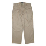 DOCKERS Mens Cotton Blend Beige Relaxed Straight Trousers W34 L28 Casual Work