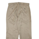 DOCKERS Mens Cotton Blend Beige Relaxed Straight Trousers W34 L28 Casual Work