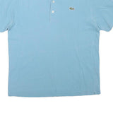 LACOSTE Mens Blue Short Sleeve Plain M Cotton Blend Polo Shirt Classic Casual