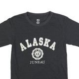 CRAZY APPAREL Mens Black Alaska Graphic T-Shirt S Short Sleeve Crew Neck Cotton