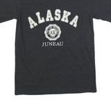 CRAZY APPAREL Mens Black Alaska Graphic T-Shirt S Short Sleeve Crew Neck Cotton
