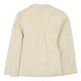 Womens Cream Button Synthetic Classic Jacket S Plain Lightweight Casual