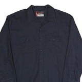 DICKIES Mens Navy Blue Work Shirt 2XL Polyester Blend Long Sleeve Button