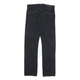 LEVI'S Mens Cotton Blend Black Slim Straight Trousers W32 L30 Classic Zip Pocket