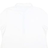 TOMMY HILFIGER Womens White Short Sleeve Plain Polo Shirt L Classic Fit