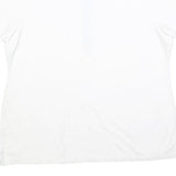TOMMY HILFIGER Womens White Short Sleeve Plain Polo Shirt L Classic Fit