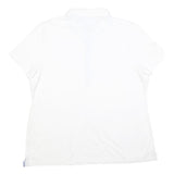 TOMMY HILFIGER Womens White Short Sleeve Plain Polo Shirt L Classic Fit