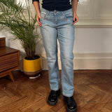 One 5 One Embroidered Jeans - 30W UK 8 Blue Cotton