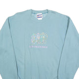 HANES Womens Blue San Francisco Crew Neck M Cotton Blend Sweatshirt Casual