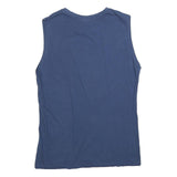 LEE COOPER Mens Blue Sleeveless Crew Neck Graphic T-Shirt S Cotton Blend