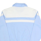 Mens Blue & White Casual Zip Up Jacket S Polyester Blend Colourblock Lightweight