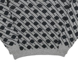 Womens Grey & Black Patterned Jumper Crew Neck Basic Knit XL Acrylic Comfort