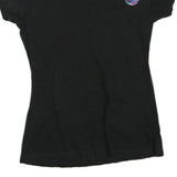 TRUE RELIGION Womens Black Graphic T-Shirt XS Short Sleeve V-Neck Camouflage