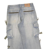 ANB Mens Relaxed Light Blue Denim Cargo Jeans W32 L28 Utility Style Comfort