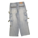 ANB Mens Relaxed Light Blue Denim Cargo Jeans W32 L28 Utility Style Comfort
