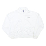 CHAMPION Womens White Polyester Blend Zip Jacket L Track Athletic Casual