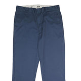 DICKIES Mens Polyester Blend Navy Classic Straight Trousers W40 L32 Workwear Zip