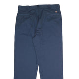 DICKIES Mens Polyester Blend Navy Classic Straight Trousers W40 L32 Workwear Zip