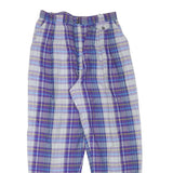 PRINGLE Womens Cotton Blend Purple Blue Check Relaxed Tapered Trousers W28 L27