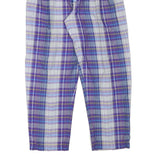 PRINGLE Womens Cotton Blend Purple Blue Check Relaxed Tapered Trousers W28 L27
