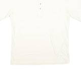OSHMAN'S CLUB Mens White Short Sleeve Plain L Cotton Blend Polo Shirt Casual