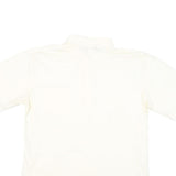OSHMAN'S CLUB Mens White Short Sleeve Plain L Cotton Blend Polo Shirt Casual