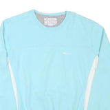 CHAMPION Mens Blue & White Crew Neck L Cotton Blend Pullover Sweatshirt
