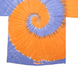 BRICKYARD Mens Blue & Orange Tie Dye T-Shirt L Short Sleeve Crew Neck Spiral