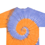 BRICKYARD Mens Blue & Orange Tie Dye T-Shirt L Short Sleeve Crew Neck Spiral