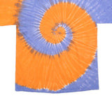 BRICKYARD Mens Blue & Orange Tie Dye T-Shirt L Short Sleeve Crew Neck Spiral