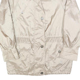 IZZI Womens Beige Lightweight Jacket L Polyester Blend Zip Plain Fashion