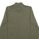 CALVIN KLEIN Womens Green Jumper Plain Roll Neck Basic Knit M Button Detail