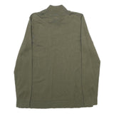 CALVIN KLEIN Womens Green Jumper Plain Roll Neck Basic Knit M Button Detail