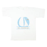 BEACH CLUB Mens White St. Thomas Sailboat Graphic T-Shirt L Short Sleeve Crew