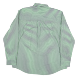 CHAPS Mens Green & White Stripe Shirt XL Button Down Classic Fit Casual