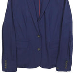 TOMMY HILFIGER Womens Navy Blue Classic Jacket S Cotton Blend Button Plain Style