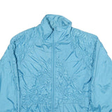 TRIPLES Womens Blue Nylon Jacket M Zip Lightweight Casual