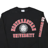 CHAMPION Mens Black Northeastern University Crew Neck Sweatshirt L Cotton Blend
