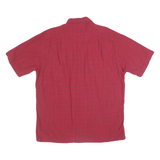 NAUTICA Mens Red Check Shirt L Button Down Casual Cotton Summer