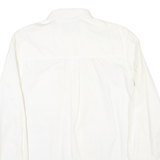 CHAPS Mens White & Cream Button-Down Shirt S Classic Cotton Long Sleeve Casual