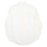 CHAPS Mens White & Cream Button-Down Shirt S Classic Cotton Long Sleeve Casual