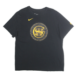 NIKE Mens Black & Yellow Graphic T-Shirt XL Short Sleeve Crew Neck Sportswear