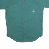 CHAPS Mens Green Cotton Short Sleeve Shirt M Button Down Casual