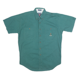CHAPS Mens Green Cotton Short Sleeve Shirt M Button Down Casual