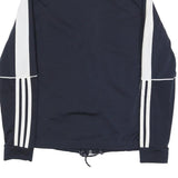 ADIDAS Womens Navy & White Track Jacket S Polyester Blend Zip Casual Sportswear
